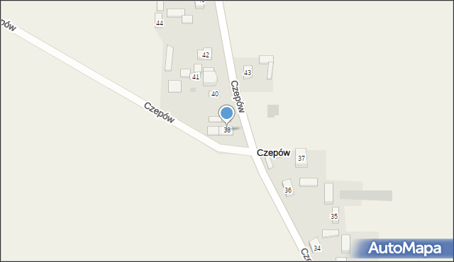 Czepów, Czepów, 38, mapa Czepów