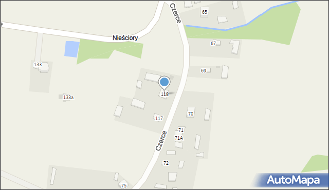 Czerce, Czerce, 118, mapa Czerce
