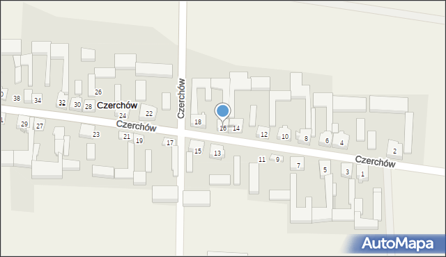Czerchów, Czerchów, 16, mapa Czerchów