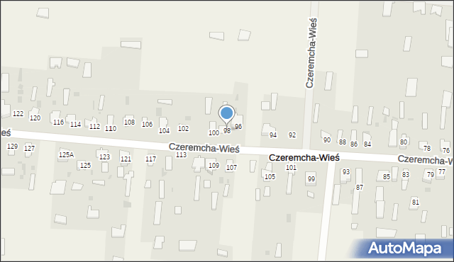 Czeremcha-Wieś, Czeremcha-Wieś, 98, mapa Czeremcha-Wieś