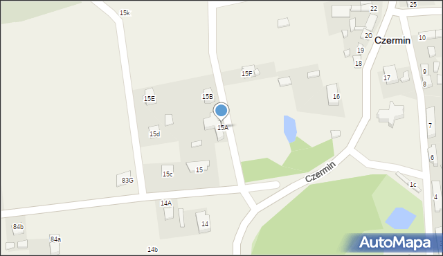 Czermin, Czermin, 15A, mapa Czermin