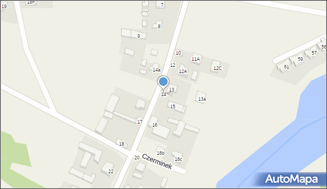 Czerminek, Czerminek, 14, mapa Czerminek