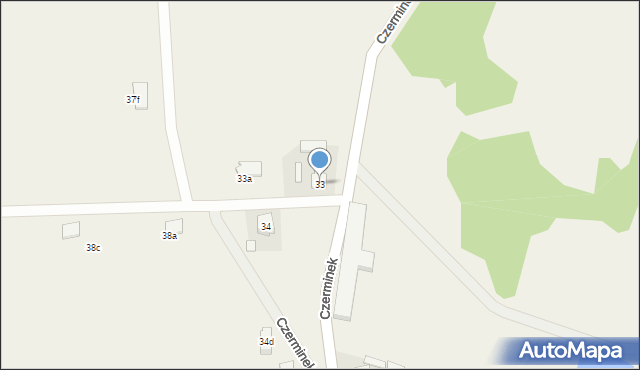 Czerminek, Czerminek, 33, mapa Czerminek