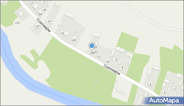 Czerniejów, Czerniejów, 12A, mapa Czerniejów