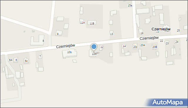 Czerniejów, Czerniejów, 12A, mapa Czerniejów