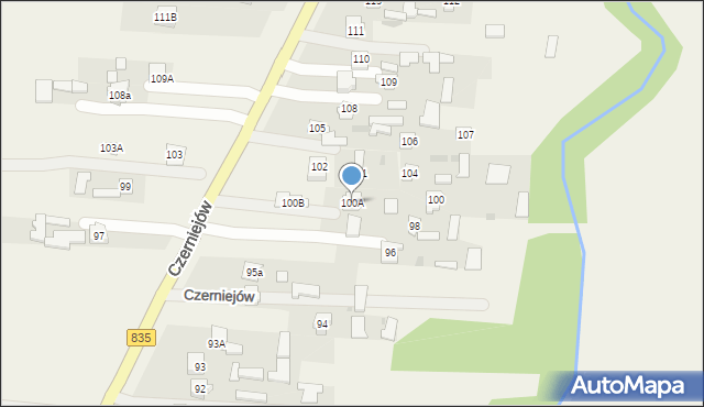 Czerniejów, Czerniejów, 100A, mapa Czerniejów