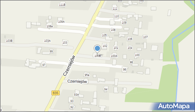 Czerniejów, Czerniejów, 100B, mapa Czerniejów