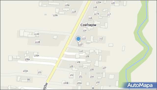 Czerniejów, Czerniejów, 111A, mapa Czerniejów