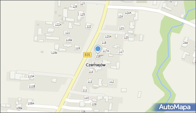 Czerniejów, Czerniejów, 116, mapa Czerniejów