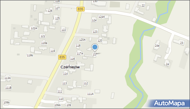 Czerniejów, Czerniejów, 117, mapa Czerniejów