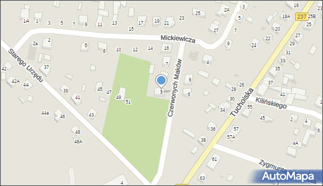 Czersk, Czerwonych Maków, 3, mapa Czersk