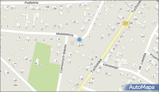 Czersk, Czerwonych Maków, 4, mapa Czersk
