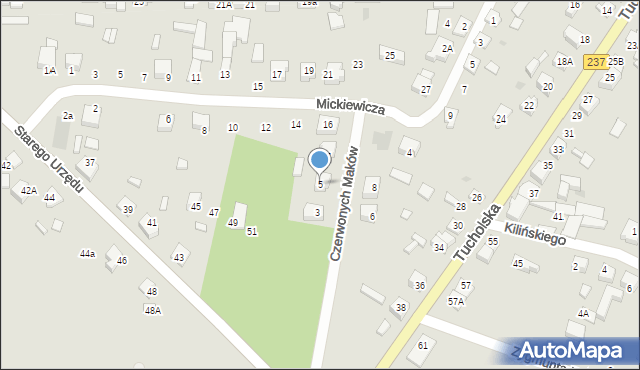 Czersk, Czerwonych Maków, 5, mapa Czersk