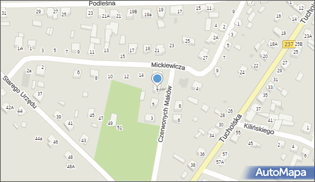 Czersk, Czerwonych Maków, 7, mapa Czersk