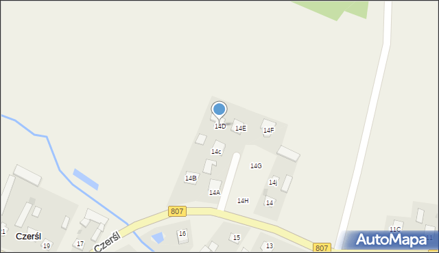 Czerśl, Czerśl, 14D, mapa Czerśl