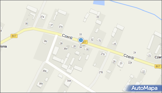 Czerśl, Czerśl-Kolonia, 34, mapa Czerśl