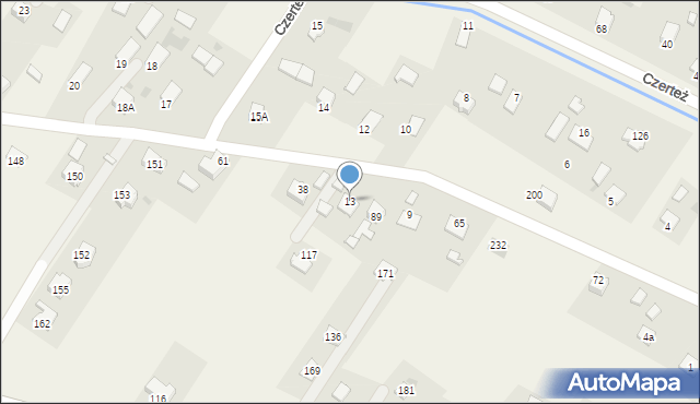 Czerteż, Czerteż, 13, mapa Czerteż