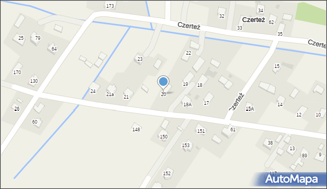 Czerteż, Czerteż, 20, mapa Czerteż