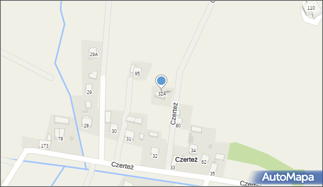 Czerteż, Czerteż, 32A, mapa Czerteż