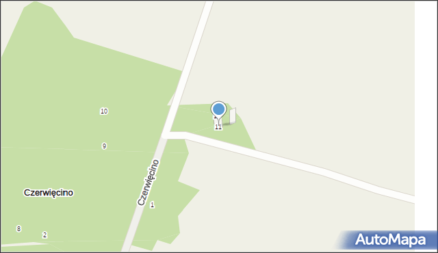 Czerwięcino, Czerwięcino, 11, mapa Czerwięcino