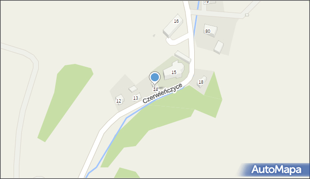 Czerwieńczyce, Czerwieńczyce, 14, mapa Czerwieńczyce