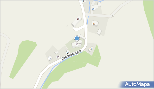 Czerwieńczyce, Czerwieńczyce, 15, mapa Czerwieńczyce