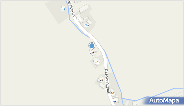 Czerwieńczyce, Czerwieńczyce, 22a, mapa Czerwieńczyce