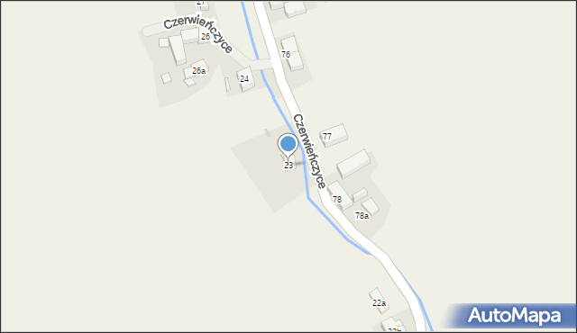 Czerwieńczyce, Czerwieńczyce, 23, mapa Czerwieńczyce