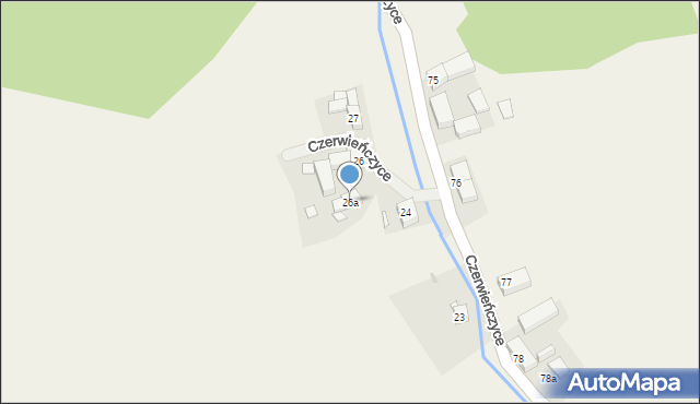 Czerwieńczyce, Czerwieńczyce, 26a, mapa Czerwieńczyce