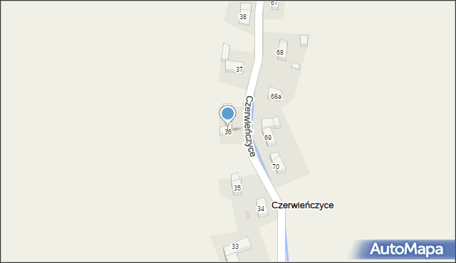 Czerwieńczyce, Czerwieńczyce, 36, mapa Czerwieńczyce