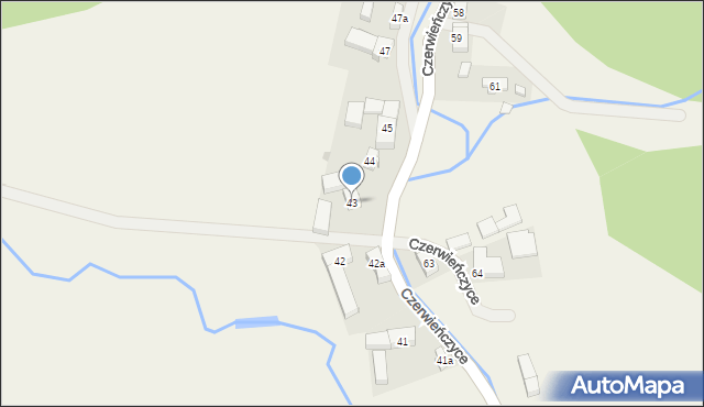 Czerwieńczyce, Czerwieńczyce, 43, mapa Czerwieńczyce