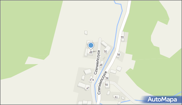 Czerwieńczyce, Czerwieńczyce, 49, mapa Czerwieńczyce