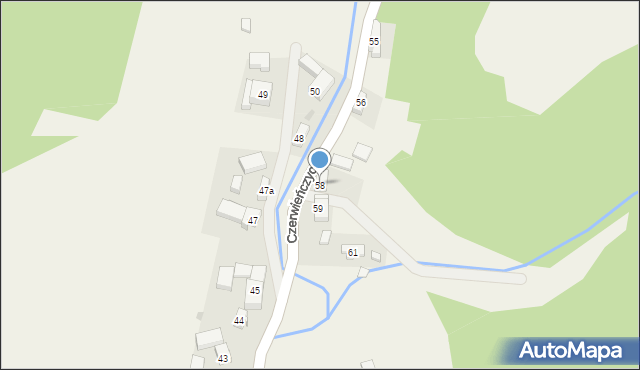 Czerwieńczyce, Czerwieńczyce, 58, mapa Czerwieńczyce