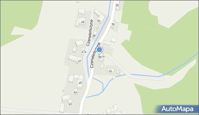 Czerwieńczyce, Czerwieńczyce, 59, mapa Czerwieńczyce