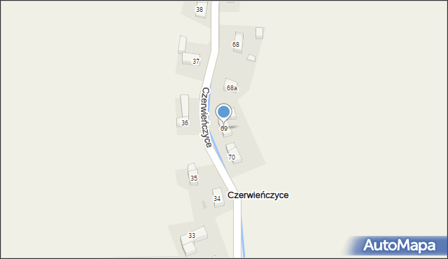 Czerwieńczyce, Czerwieńczyce, 69, mapa Czerwieńczyce