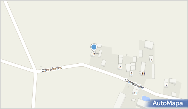 Czerwieniec, Czerwieniec, 5, mapa Czerwieniec