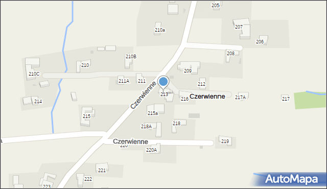 Czerwienne, Czerwienne, 213, mapa Czerwienne