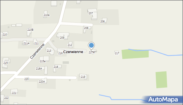 Czerwienne, Czerwienne, 217A, mapa Czerwienne