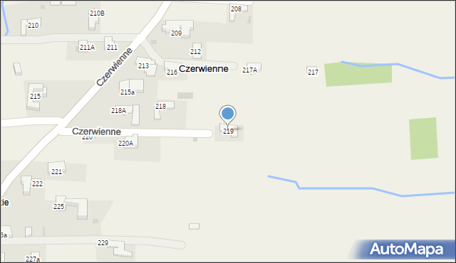 Czerwienne, Czerwienne, 219, mapa Czerwienne