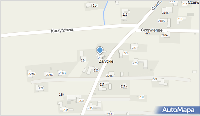 Czerwienne, Czerwienne, 223, mapa Czerwienne