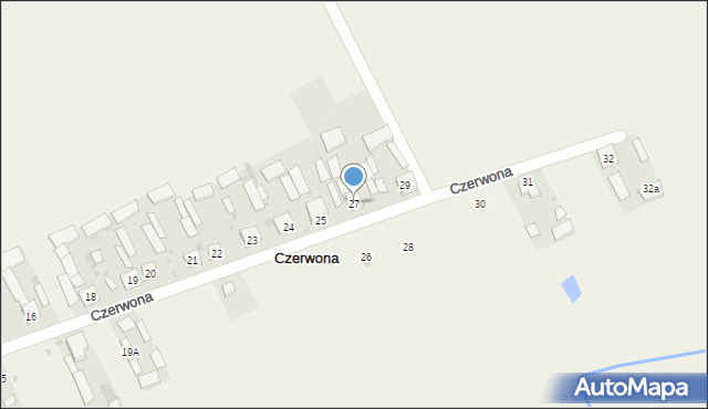 Czerwona, Czerwona, 27, mapa Czerwona