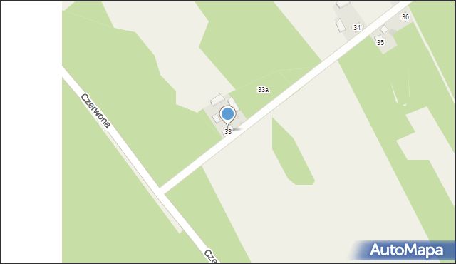 Czerwona, Czerwona, 33, mapa Czerwona