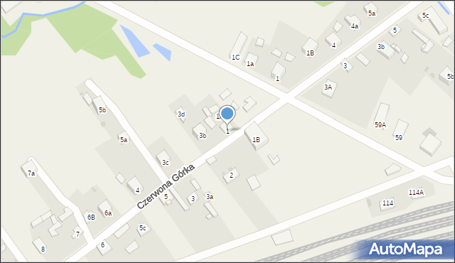 Czerwona Górka, Czerwona Górka, 1, mapa Czerwona Górka