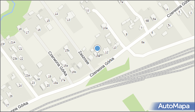 Czerwona Górka, Czerwona Górka, 13a, mapa Czerwona Górka