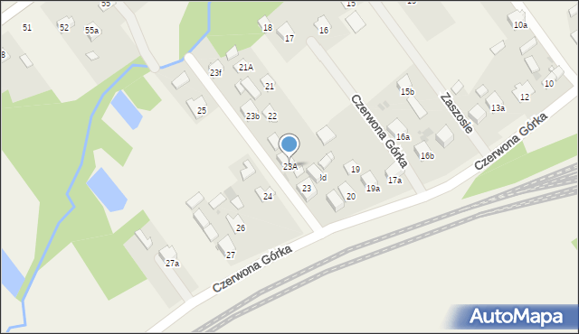 Czerwona Górka, Czerwona Górka, 23A, mapa Czerwona Górka