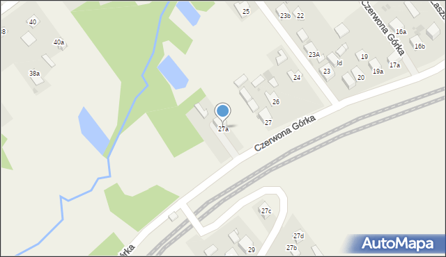 Czerwona Górka, Czerwona Górka, 27a, mapa Czerwona Górka