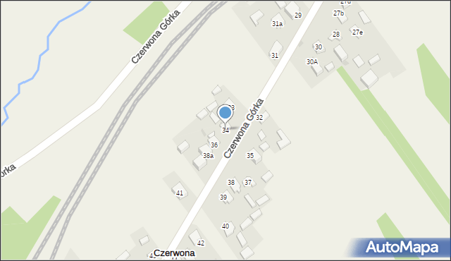 Czerwona Górka, Czerwona Górka, 34, mapa Czerwona Górka