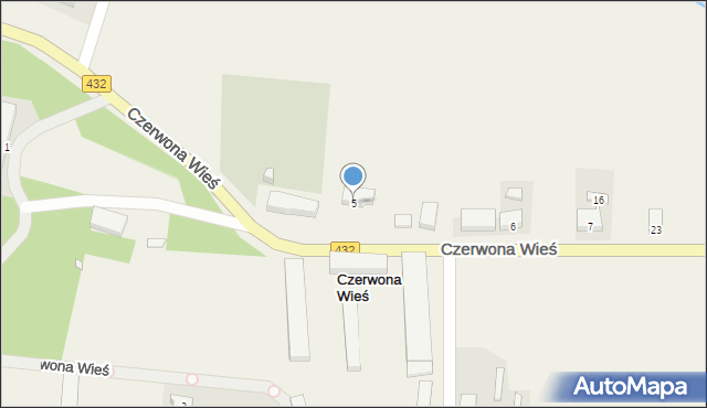 Czerwona Wieś, Czerwona Wieś, 5, mapa Czerwona Wieś