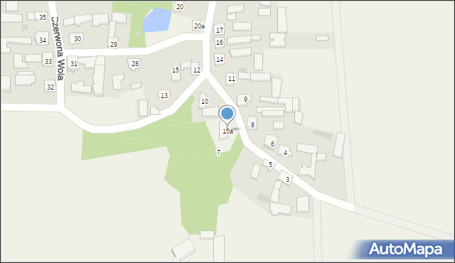 Czerwona Wola, Czerwona Wola, 10a, mapa Czerwona Wola