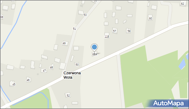 Czerwona Wola, Czerwona Wola, 68A, mapa Czerwona Wola